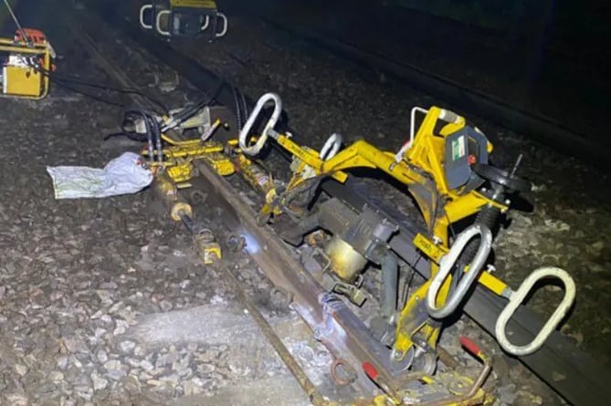 Rail services were disrupted on Wednesday morning after a stressing kit became stuck on one of the rails