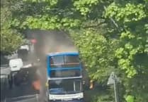 VIDEO: Drama in Bordon as bus catches fire close to Ennerdale Road One Stop