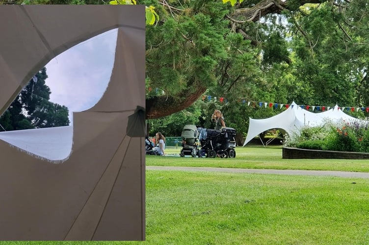 Alton Public Gardens Vandalised Marquee