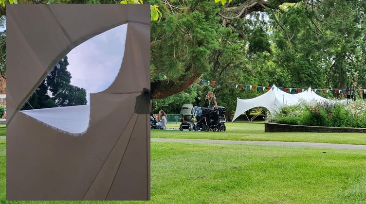 Alton Public Gardens Vandalised Marquee
