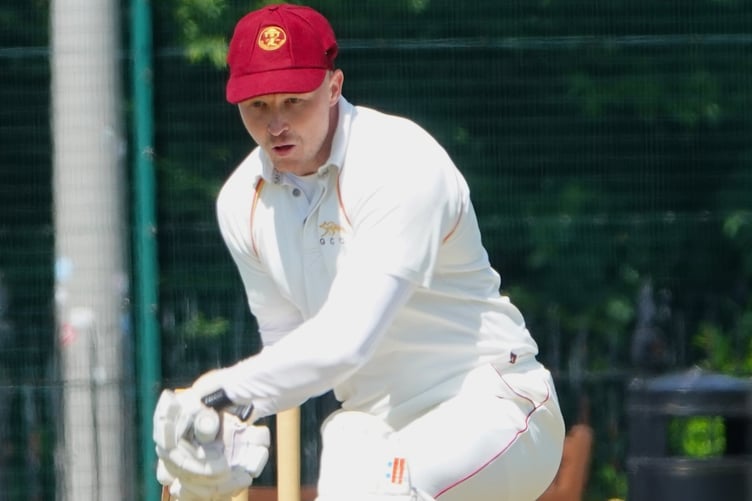 Clanfield batter Tom Wright in action