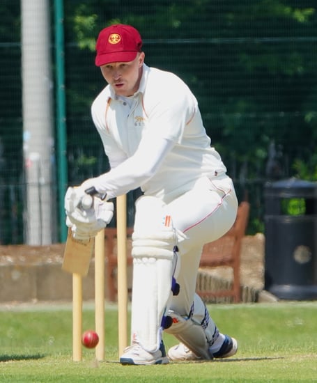 Clanfield batter Tom Wright in action