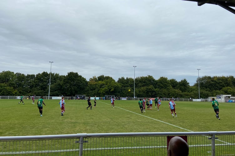 Action from Badshot Lea's Emirates FA Cup first qualifying round tie against Cray Valley Paper Mills