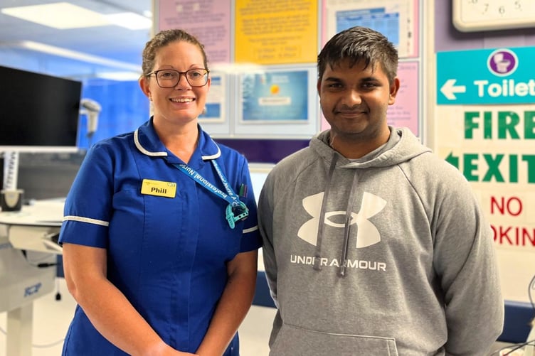 Left to right: Senior Sister on Bramshott ward, Phillippa Davies, and Prahlad Prabu