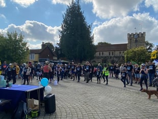 Petersfield turns blue as people take part in March for Men with Kev