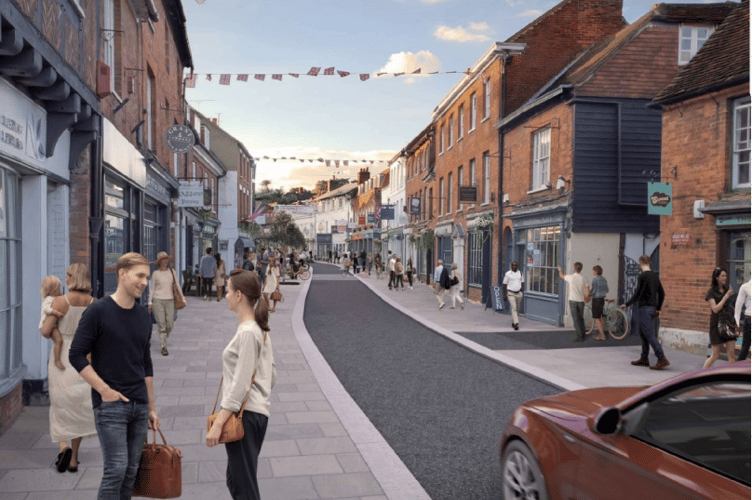 Rendered view of Downing Street 