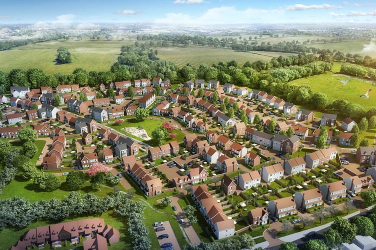 Artist's impression of Taylor Wimpey's Alresford Down development, November 2024.