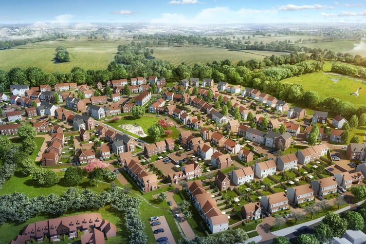 Artist's impression of Taylor Wimpey's Alresford Down development, November 2024.