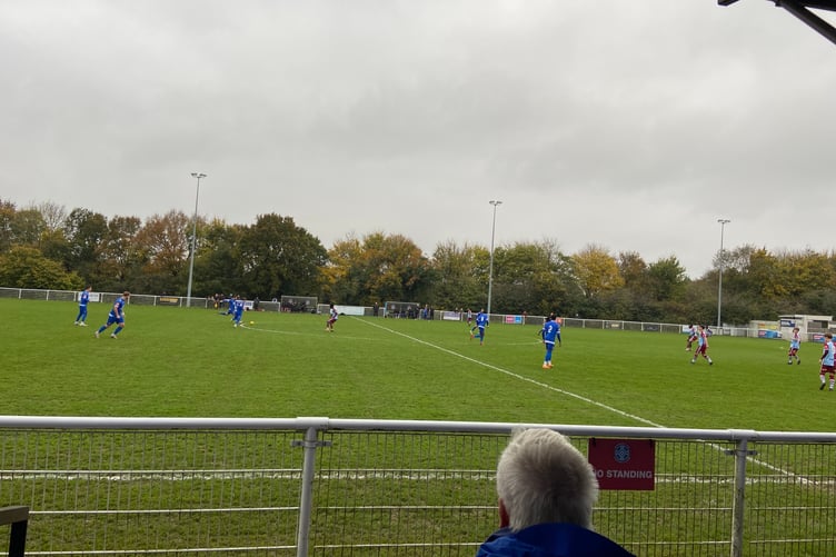 Action from Badshot Lea's Isthmian League South Central Division match against Uxbridge