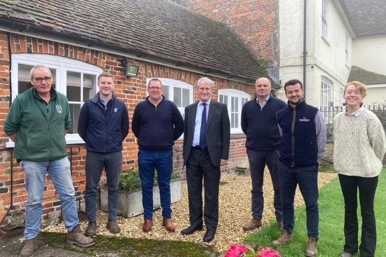 Damian Hinds, MP for East Hampshire, at a recent meeting with representatives of the North Hampshire branch of the National Farmers' Union