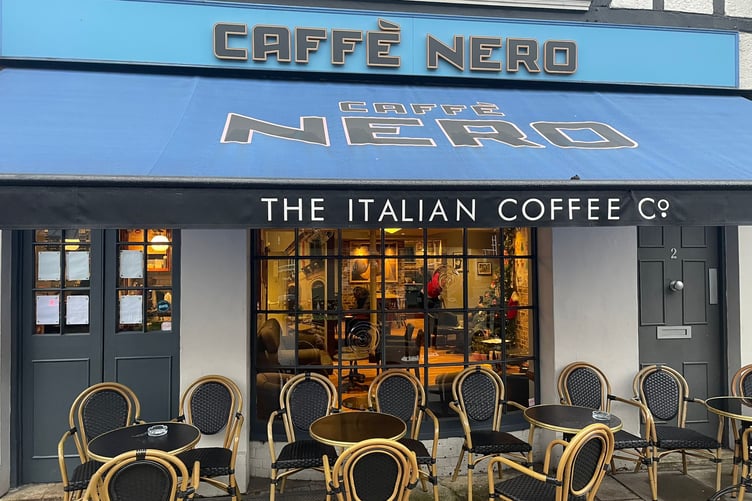 Cafe Nero in Farnham where staff helped a customer after he suffered a heart attack