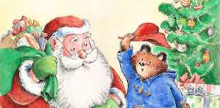 Children can make a Paddington Bear Christmas card