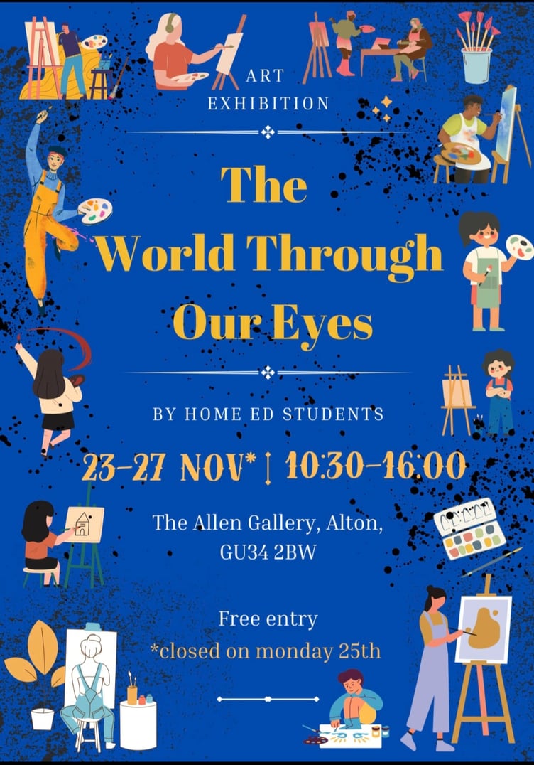 The World Through Our Eyes art exhibition poster, November 23rd-27th 2024.
