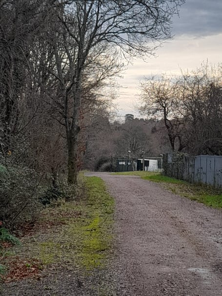 Outside the site where the proposed self-storage unit is being built on Wrecclesham Road in Farnham (Stella Wiseman)