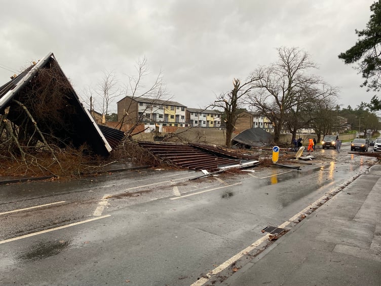 Camp Road Garage Block devastation Bordon