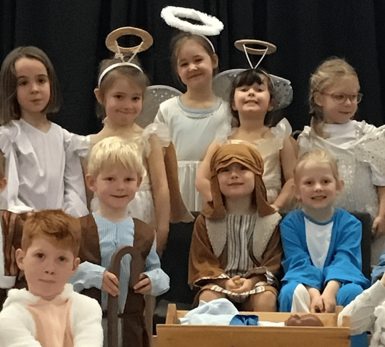 Year R Willow class, nativity, St Lawrence CE Primary School, Alton, December 16th 2024.