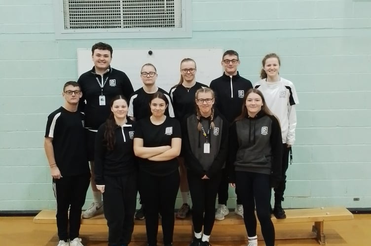 Alton College sports students who organised a football tournament at The Butts Primary School, December 2024.