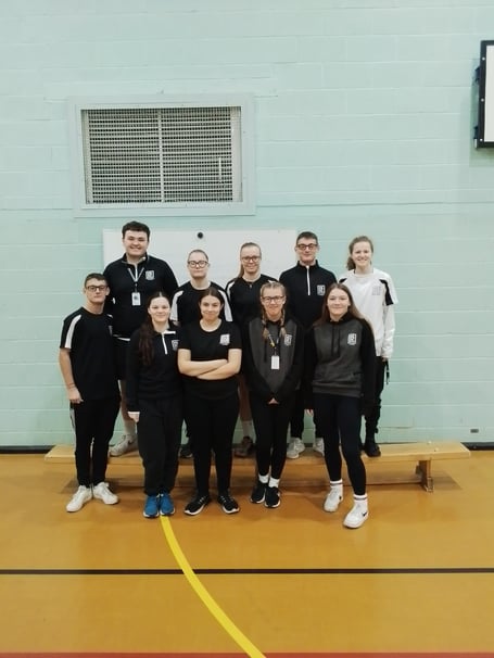 Alton College sports students who organised a football tournament at The Butts Primary School, December 2024.