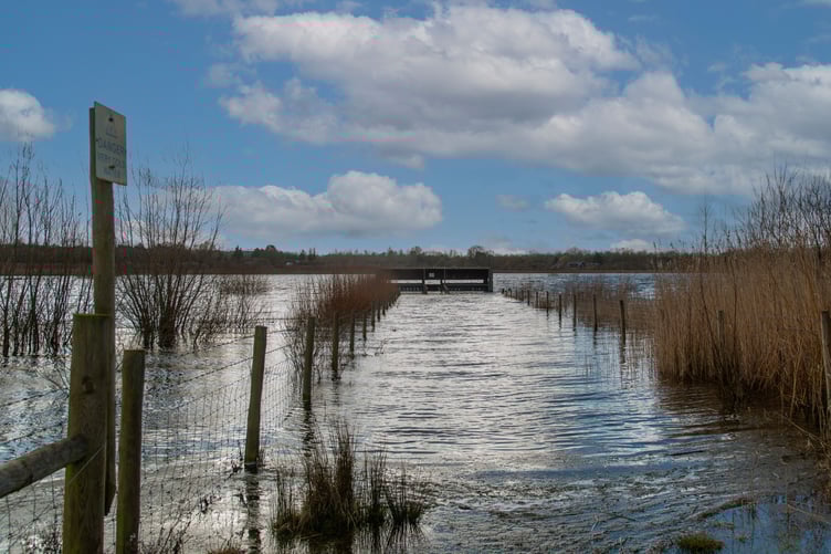 Tice Meadow's hide underwater