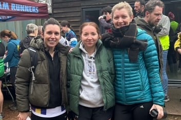 Tess Evans, Beth Sutton and Yolanda Kloppers delighted with their results at Alice Holt