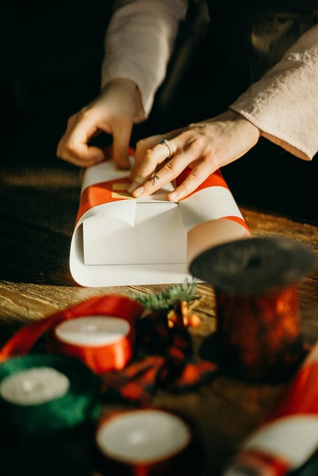 Christmas present stock image