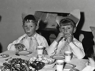 Mystery of nine black and white Christmas party photographs