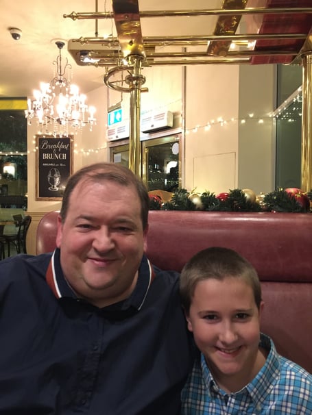 Phil Morris with son Orson. Photo released February 5 2024. See SWNS story  SWCCsleave. A grief-stricken widow has slammed a private healthcare firm which she says made a catalogue of errors in the leadup to her husbands tragic death.  In December 2021, lecturer and writer Phil Morris, 48, was admitted into St Anthonys Hospital in Surrey  owned by private healthcare provider Spire  for a planned gastric sleeve operation.  This was supposed to be life changing for the dad-of-one, who had Type 2 diabetes and had always struggled with his weight.  However, just days after the £14,000 surgery, Phil died from a lack of oxygen  which his wife Dana and son Orson blame on the appalling care they say he received from those at Spire.  
