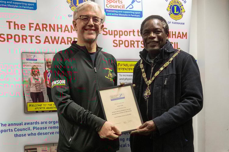 Farnham Roller Hockey Club's Adam Collis won the Sports Development Award (Photo: Paul Keogh/Farnham Sports Council)