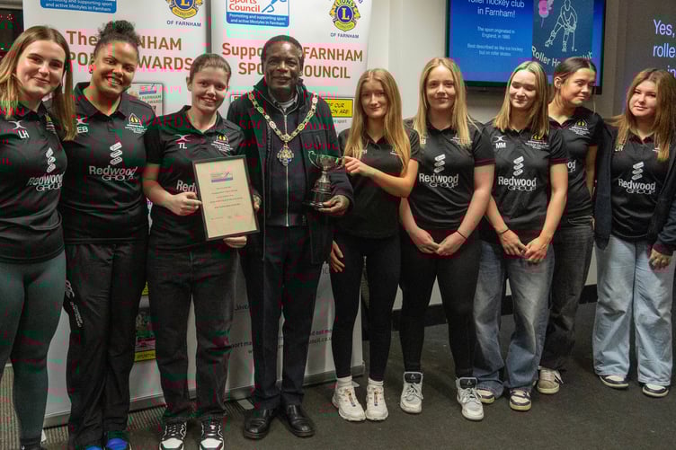 Farnham Rugby Club's under-18 girls were named the Young Sports Team of the Year (Photo: Paul Keogh/Farnham Sports Council)