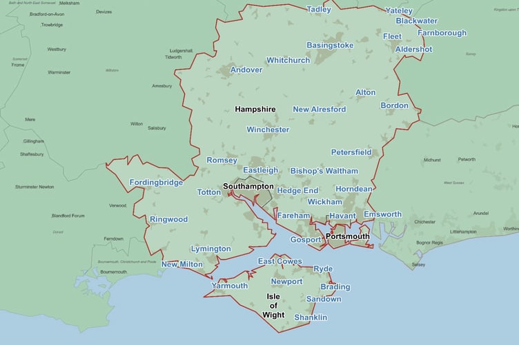 Hampshire Devolution proposal, proposed Hampshire and Solent geography