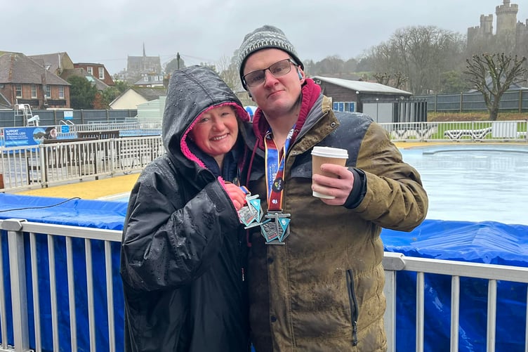 Linda and Jonathan Tyler after the Arundel Winter Trail 15-miler
