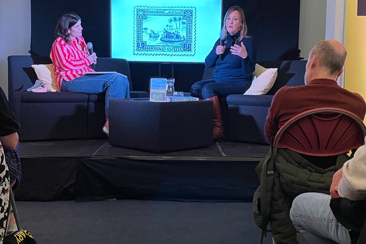 Sally Coulthard in conversation with Katie Tyler at Farnham Literary Festival 2025.