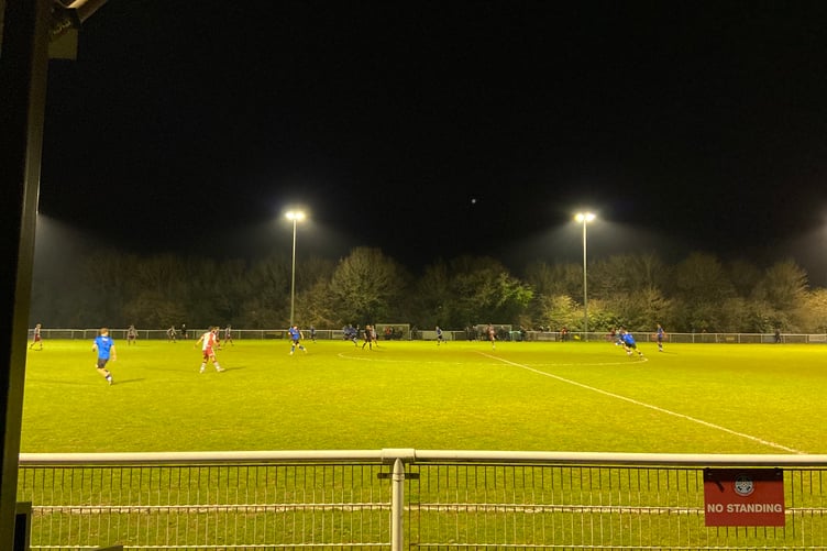 Action from Badshot Lea's Isthmian League South Central Division match against Hanworth Villa