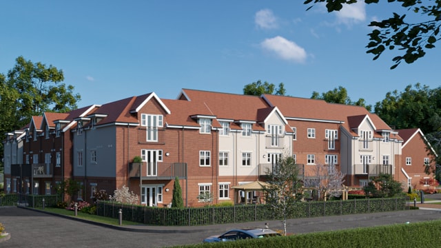 McCarthy Stone Flora Place Liphook exterior front CGI