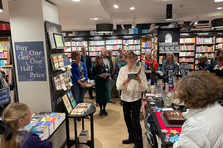 Farnham author Ally Sherrick reads from her latest book Rebel Heart at a book launch in Waterstones.