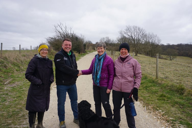 Left to right: Chris Craig, Ben Bessant, Sue Waton and Alison Edwards from Highdown Hillwalking Group
