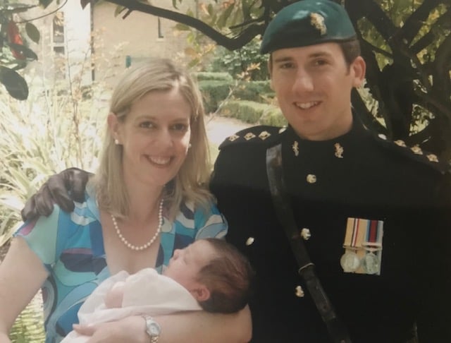 Séadhna Wilson and his wife Trina with their daughter Zoe, now aged 15, shortly after his return from Afghanistan in 2009.