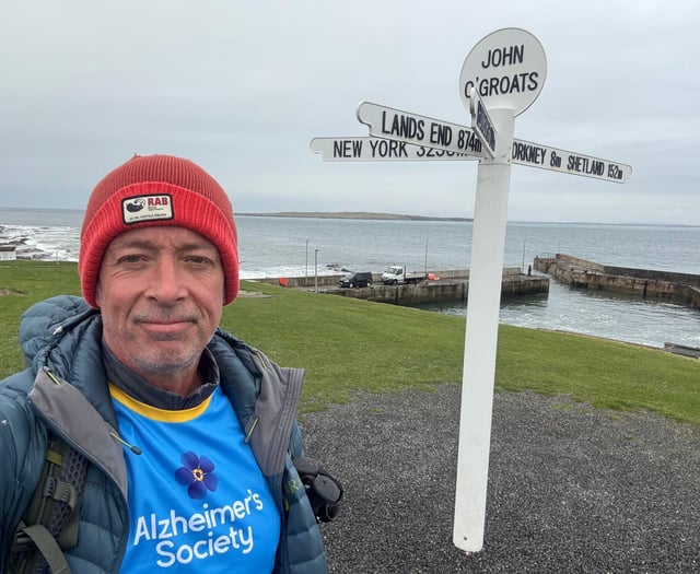 Alton man on John O'Groats to Land's End hike for Alzheimer's Society