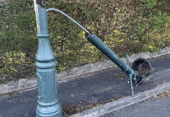 Joseph Webb sewer gas destructor lamp, Kings Road, Alton, April 16th 2025.