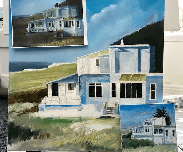 Paintings and photograph of Aldeburgh, Suffolk, April 23rd 2025.