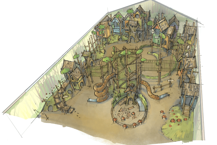 A rendering of Birdworld's new indoor play area.