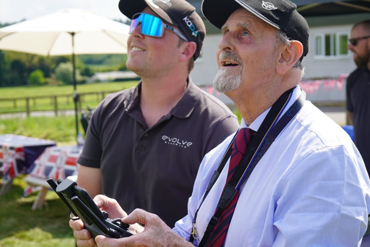 Veteran flying a drone