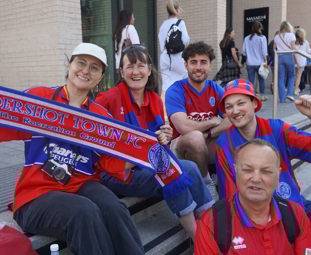 WATCH: Aldershot fans arrive in Wembley for FA Trophy Final