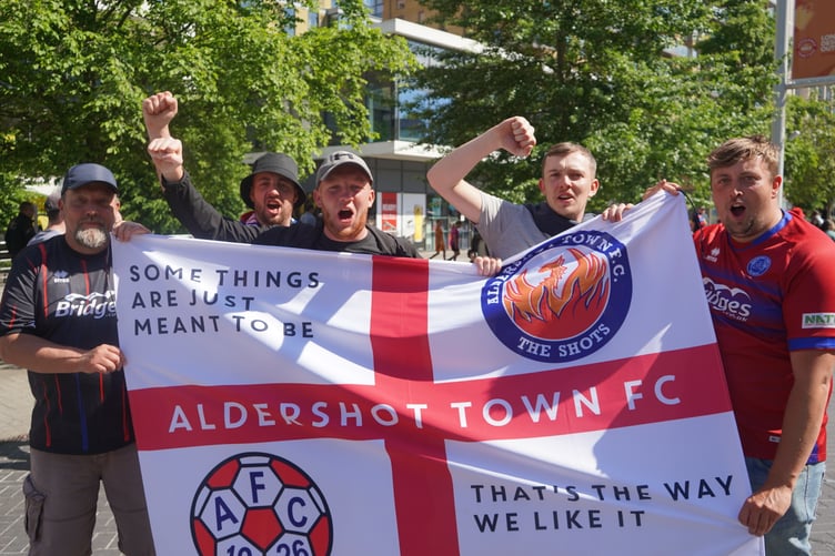 Aldershot Fans on Wembley Way
