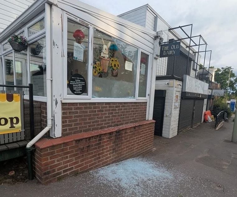 Windows smashed at Bordon cafe and Whitehill bus stop by vandals