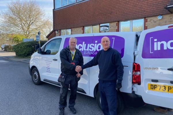 Inclusion Education loads up its vans to take donated furniture away from Penns Place, Petersfield, April 28th 2025.