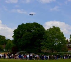 WATCH: Lancaster bomber flies over school to honour Dambuster hero