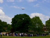 WATCH: Lancaster bomber flies over school to honour Dambuster hero