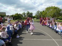 Flags, fun and flair at Badshot Lea school's VE Day 80 party