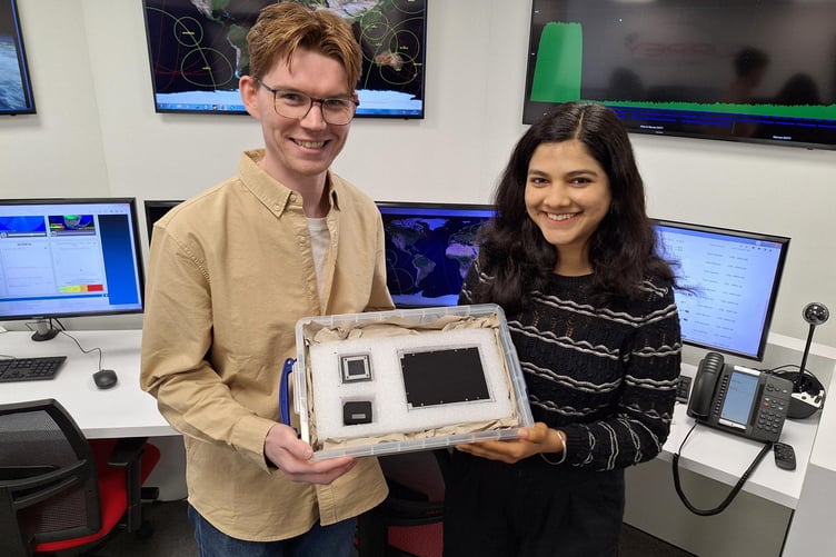 Dr Keiran Clifford, Senior Technologist and project lead at Surrey Nanosystems and Astha Astha, Postgraduate Research Student.        British researchers are working to solve the problem of Elon Musk's reflective satellites - by painting them black. A new partnership between Surrey NanoSystems and the University of Surrey is aiming to tackle the growing problem, a major concern for astronomers worldwide. Their latest innovation, Vantablack 310, is a super-black coating designed to dramatically reduce the glare from satellites that interferes with astronomical observations. Only 2% of incoming light is reflected by the surface after product is applied, while the remaining 98% is absorbed. More than 8,000 low Earth orbit (LEO) satellites already orbit Earth and projections estimate a rise to 60,000 by 2030, partly driven by the development of mega-constellations.